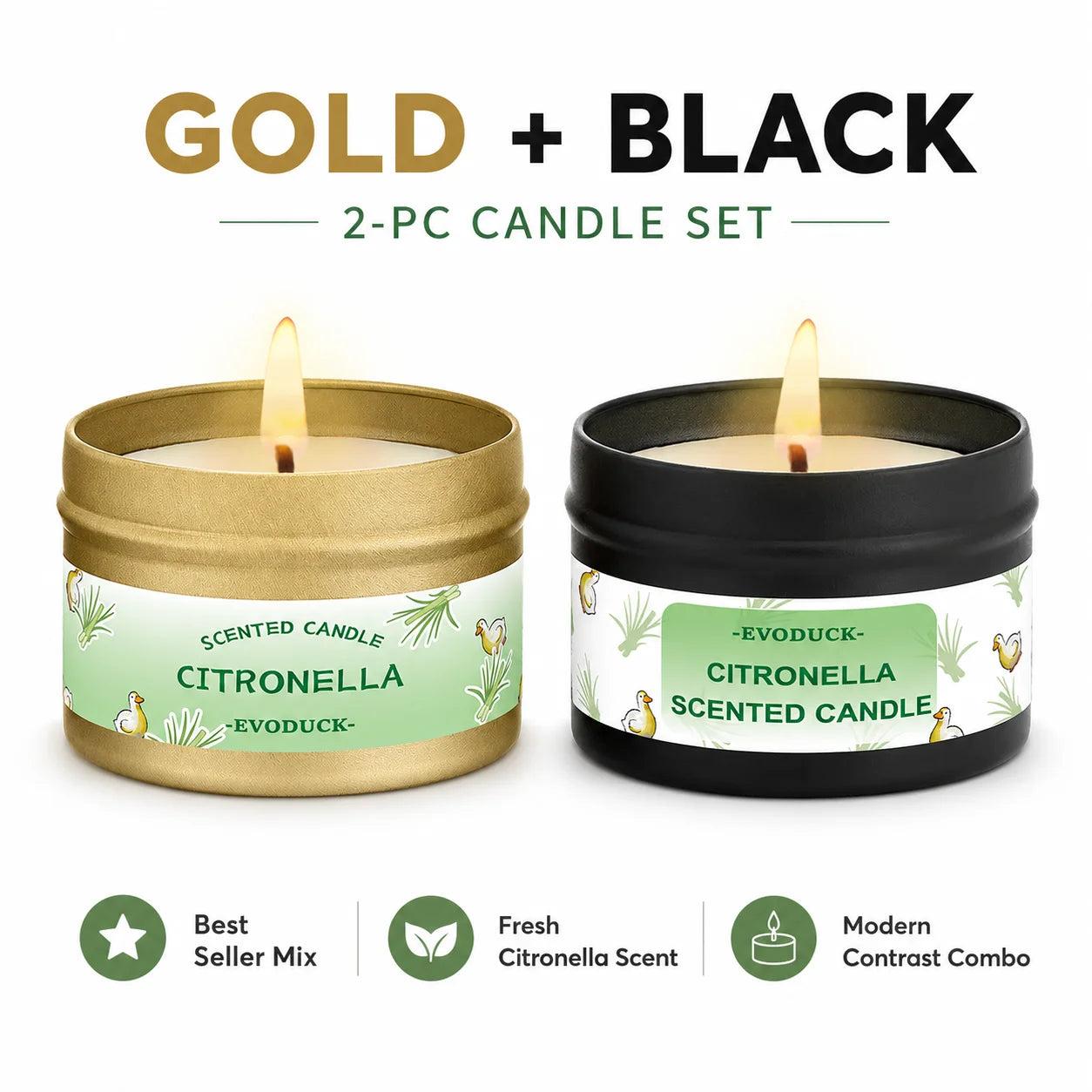 Citronella Lemongrass Outdoor Candle for Patio Garden Camping BBQ