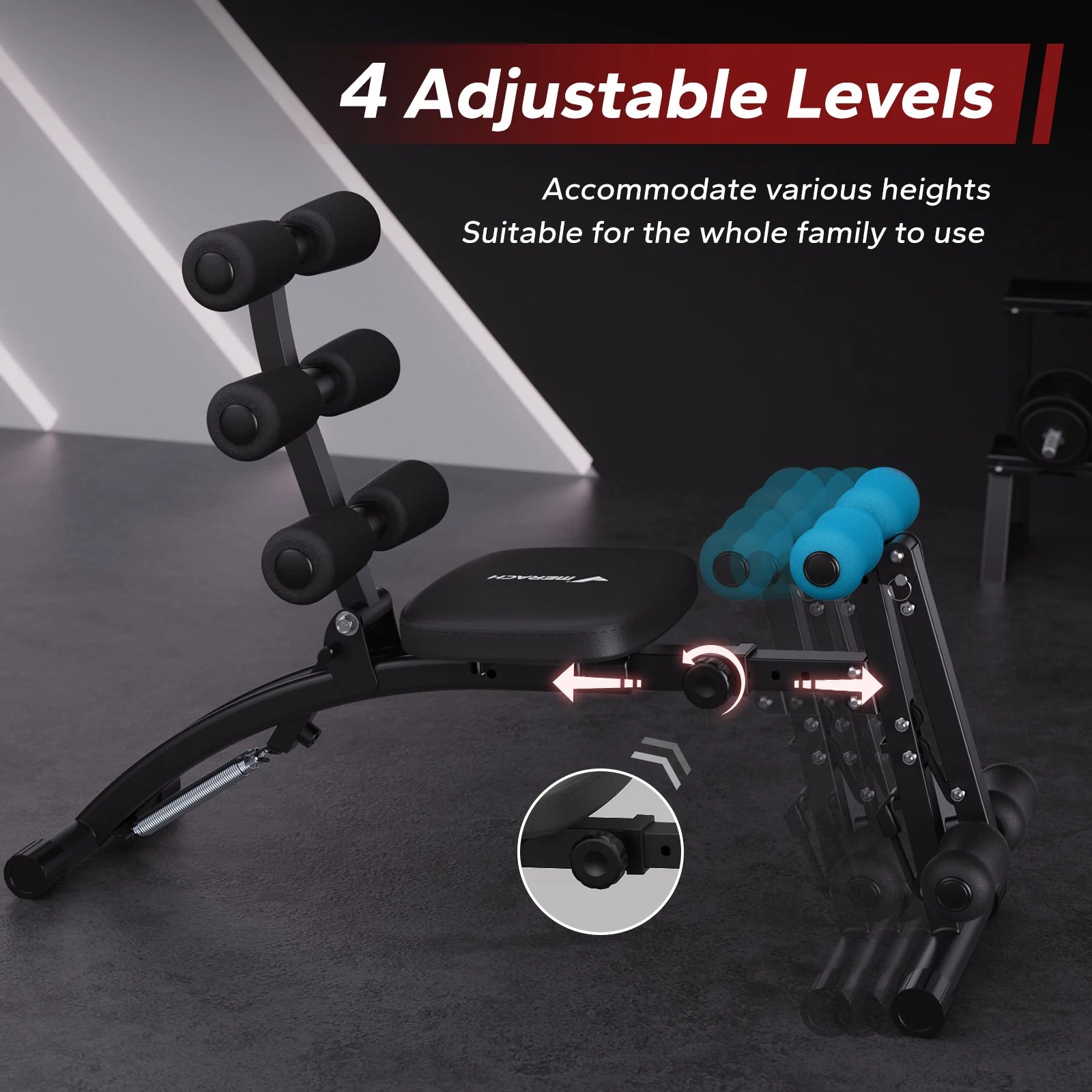 Multi-Functional Adjustable Ab Trainer Sit-Up Bench Home Gym Equipment