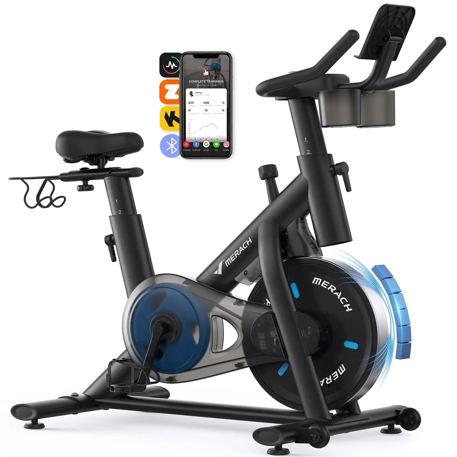 Magnetic Exercise Bike Low Noise Indoor Cycling with Fitness App Courses