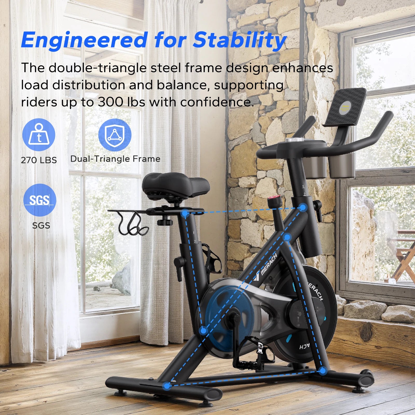 Magnetic Exercise Bike Low Noise Indoor Cycling with Fitness App Courses