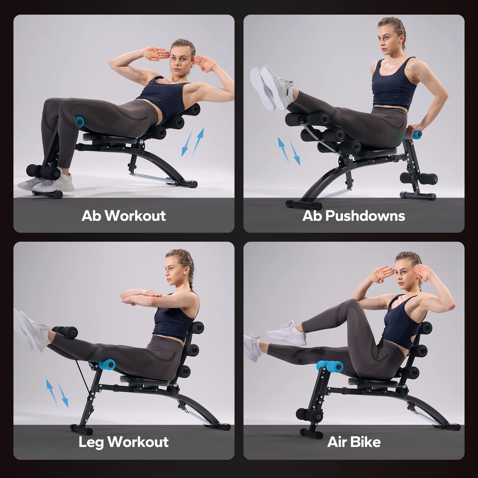 Multi-Functional Adjustable Ab Trainer Sit-Up Bench Home Gym Equipment