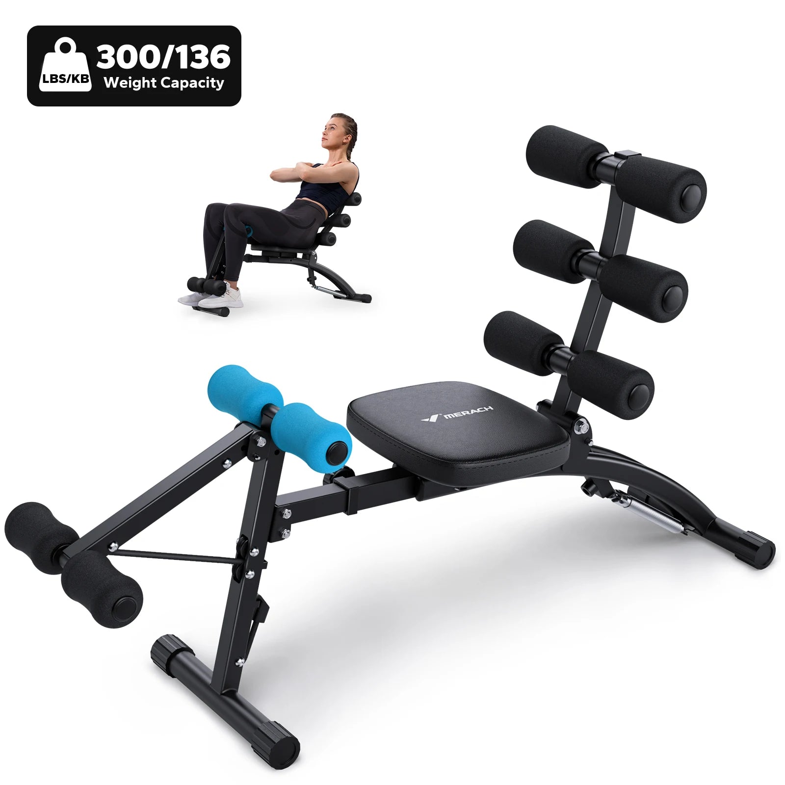 Multi-Functional Adjustable Ab Trainer Sit-Up Bench Home Gym Equipment