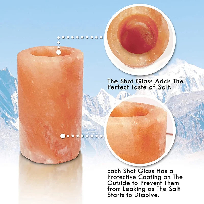 Himalayan Pink Salt Shot Glasses Set of 6 Natural Tequila Glasses