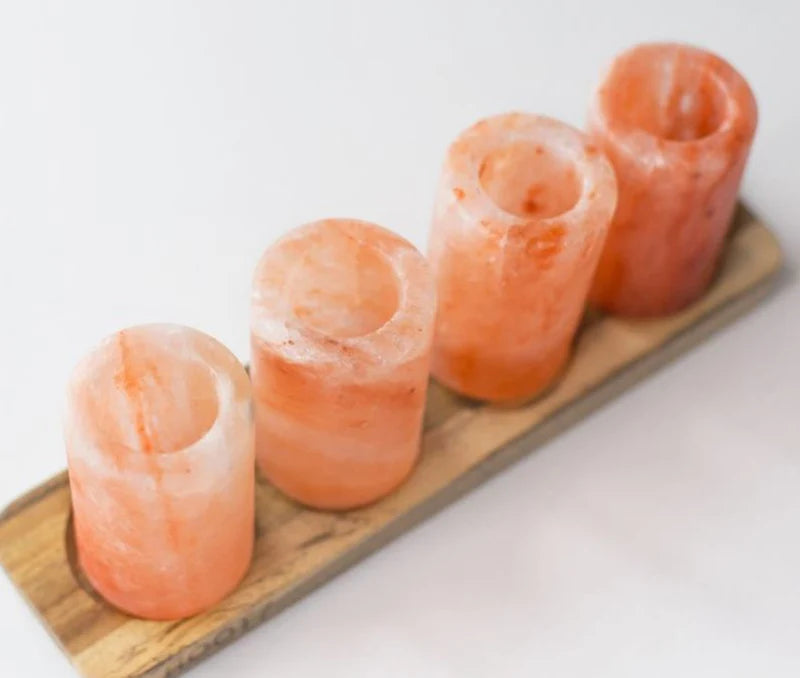 Himalayan Pink Salt Shot Glasses Set of 6 Natural Tequila Glasses