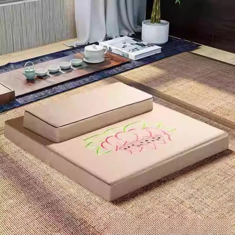 Thickened Zen Meditation Pad Coconut Fiber Embroidered Yoga Sitting Cushion