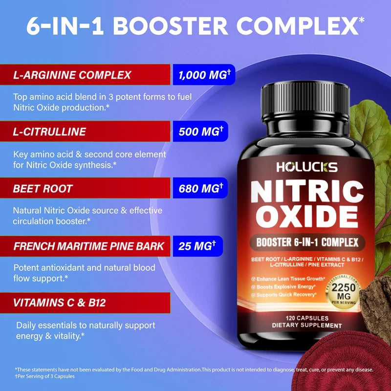 Nitric Oxide Booster Pre Workout Energy Pump Endurance Supplement