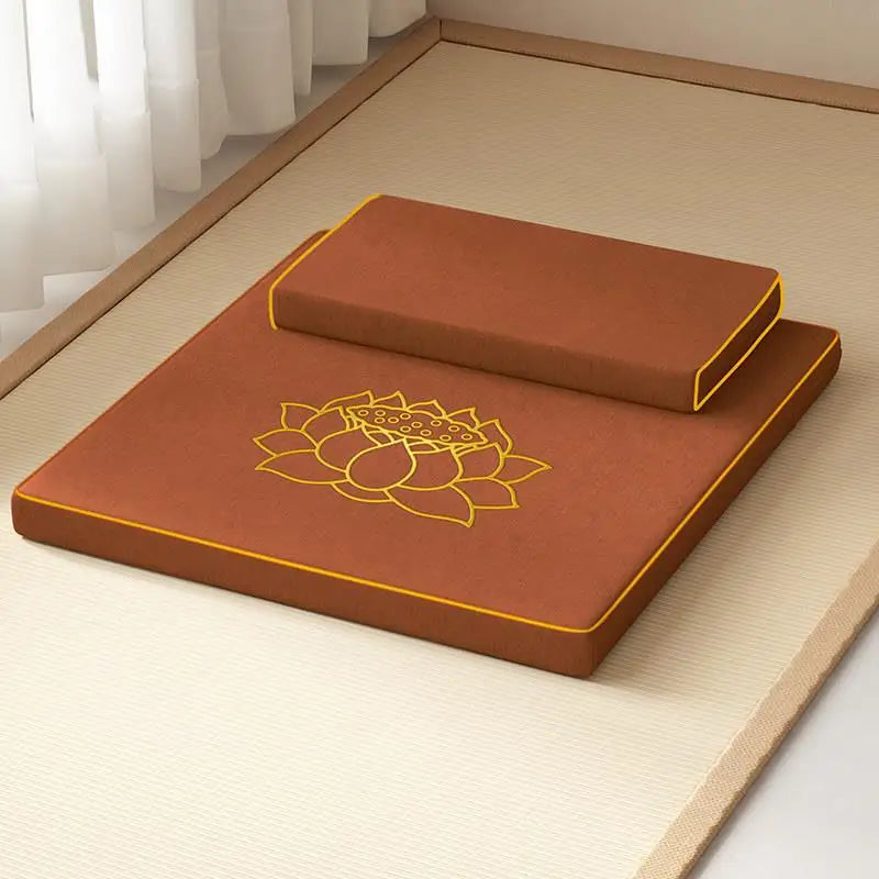 Thickened Zen Meditation Pad Coconut Fiber Embroidered Yoga Sitting Cushion