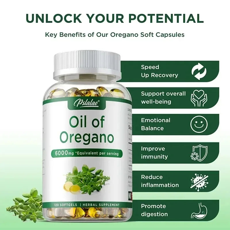 Oil of Oregano Capsules Herbal Antioxidant Digestive Health Supplement