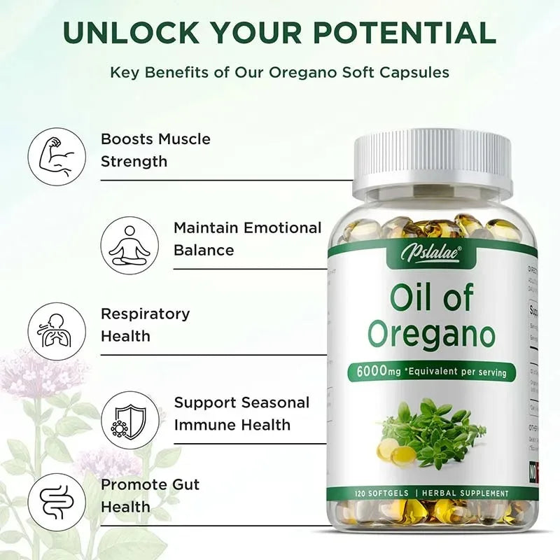 Oil of Oregano Capsules Herbal Antioxidant Digestive Health Supplement