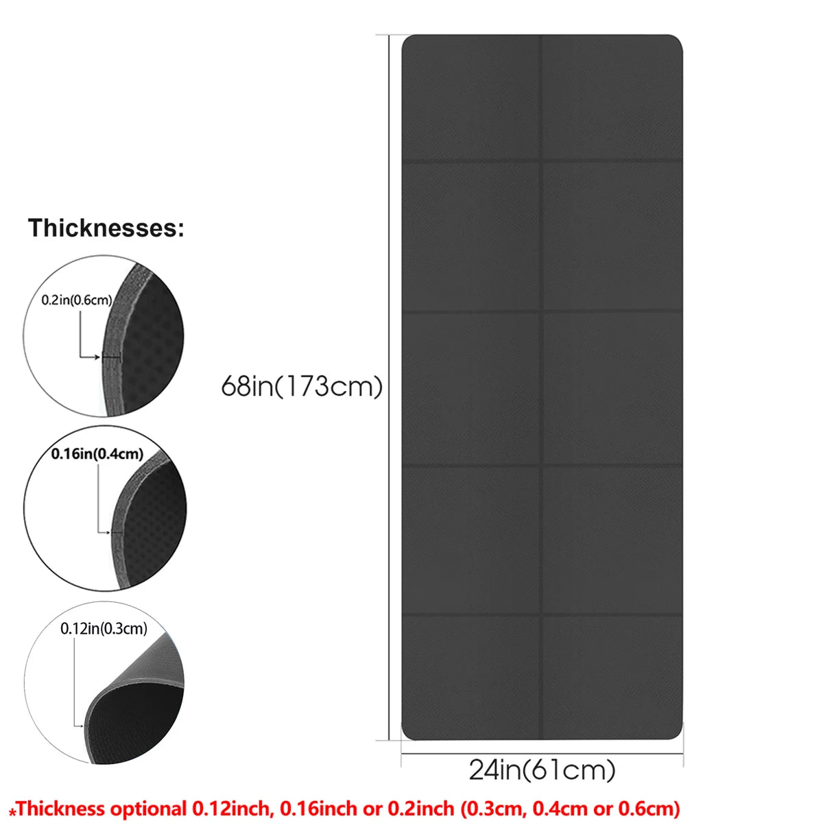 Foldable Eco-Friendly EVA Yoga Mat Travel Pilates Fitness Exercise Mat