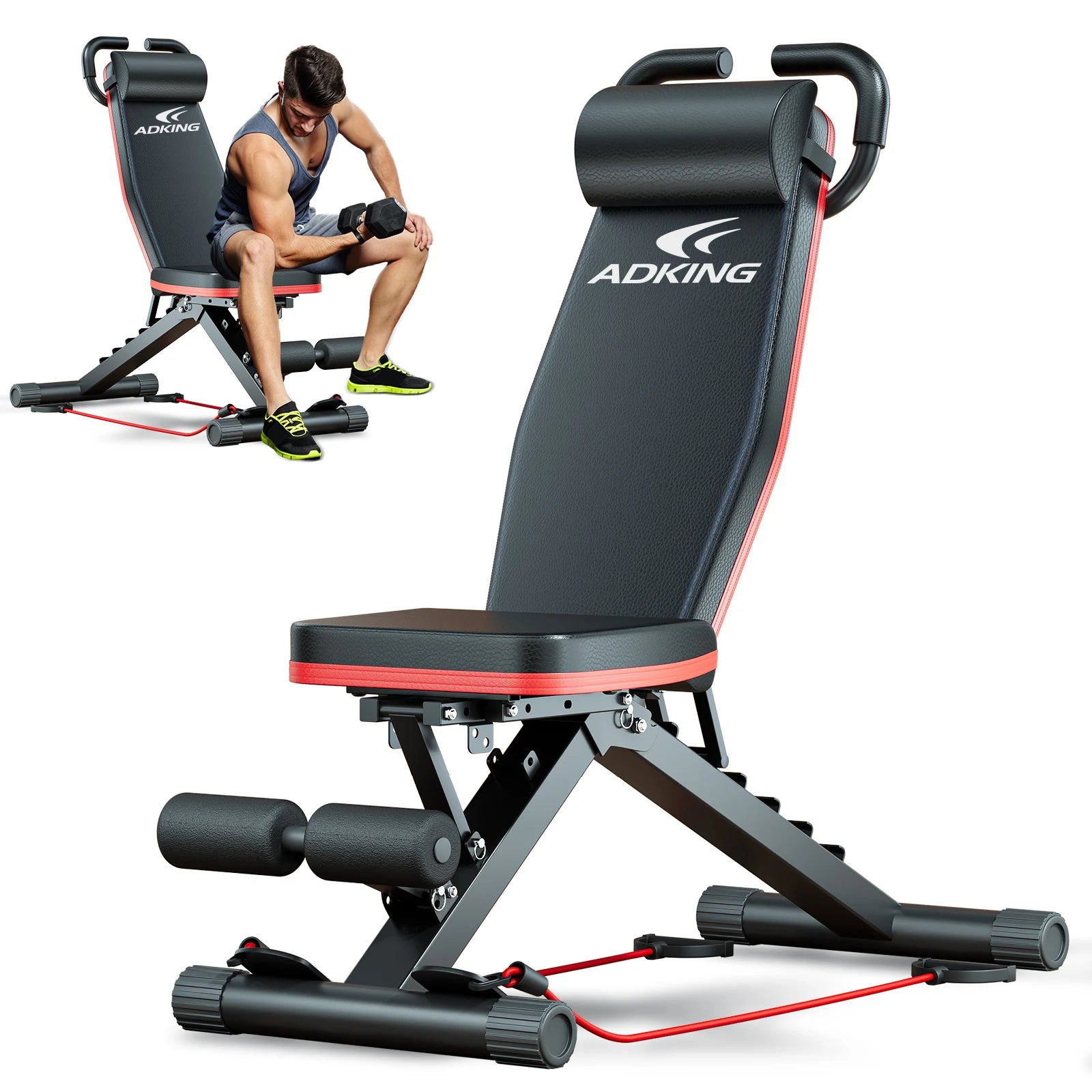 14-in-1 Foldable Weight Bench – 1000 lbs Capacity Adjustable Dumbbell & Sit-Up Bench