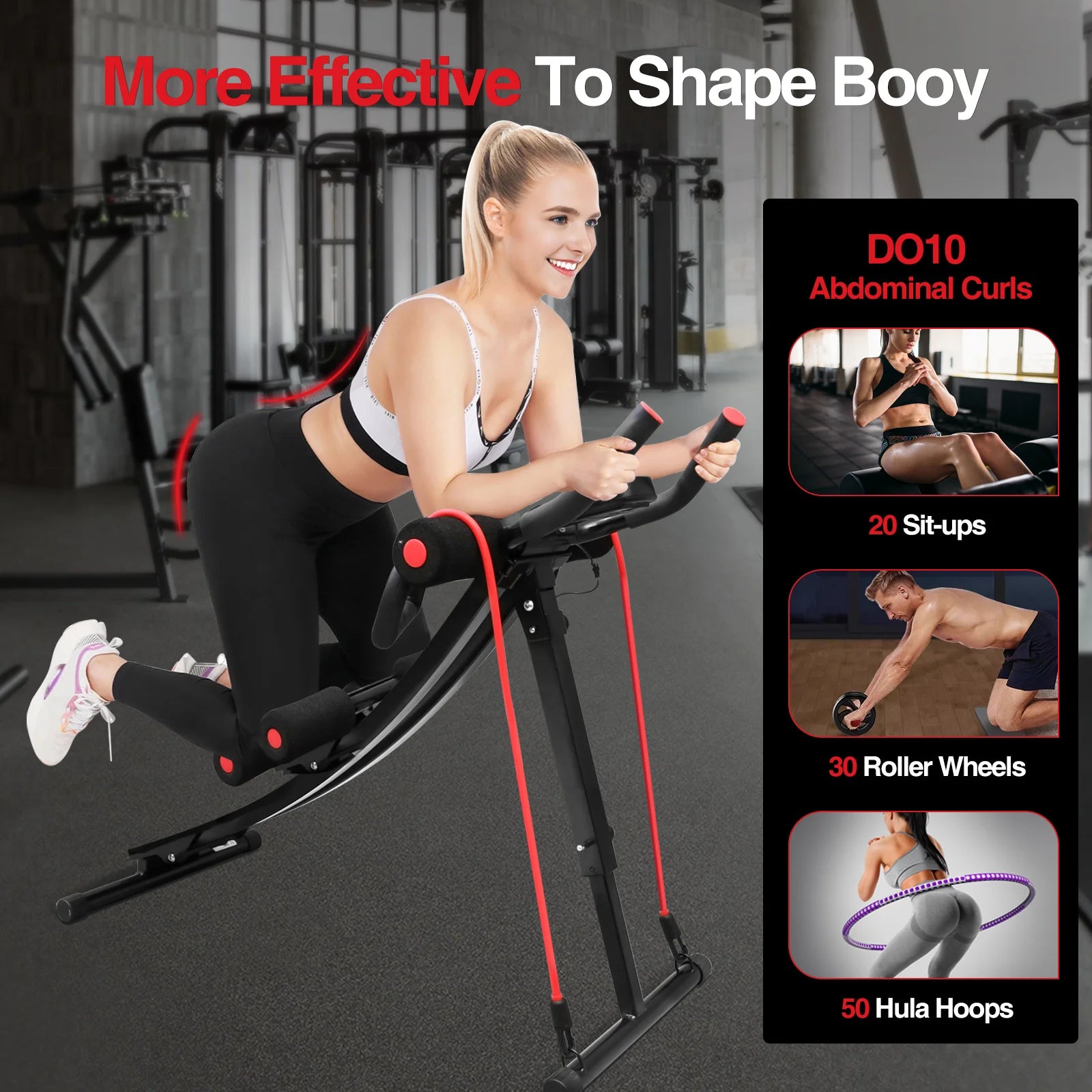 Foldable Ab Workout Machine – Core Trainer with LCD Display (440lbs Capacity)