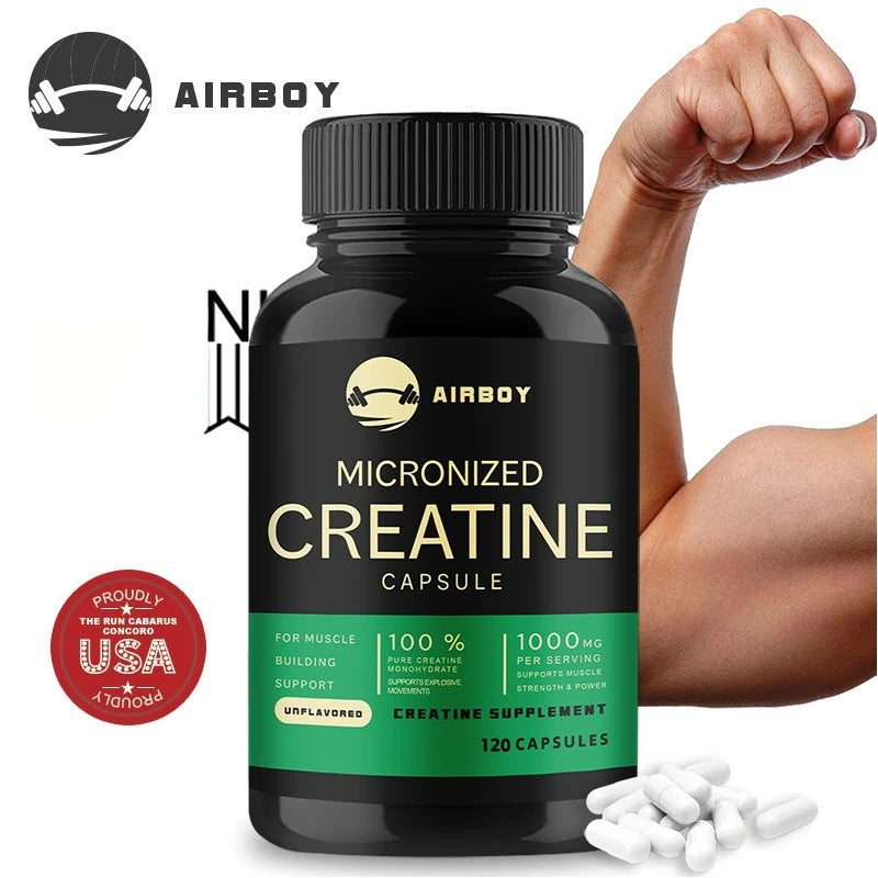 Creatine Monohydrate Capsules Strength Muscle Performance Supplement
