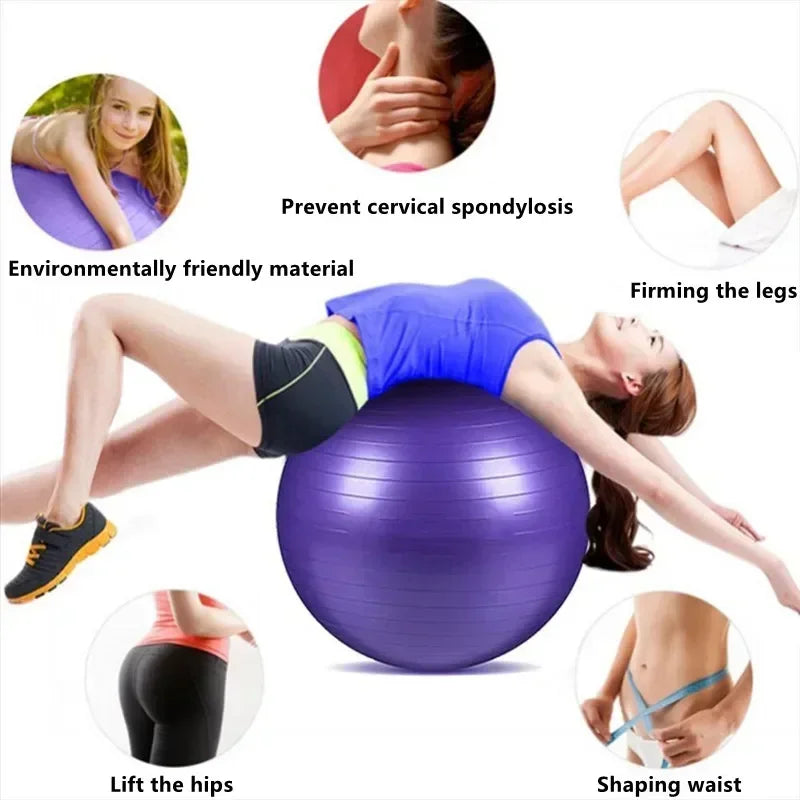 PVC Inflatable Yoga Ball Thickened Fitness Pilates Balance Exercise Ball