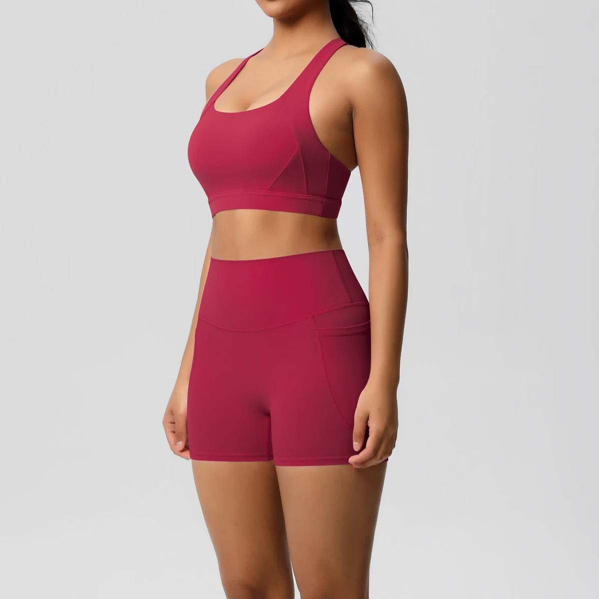 2PCS Women’s Yoga Set with Pocket Sports Bra & High Waist Leggings