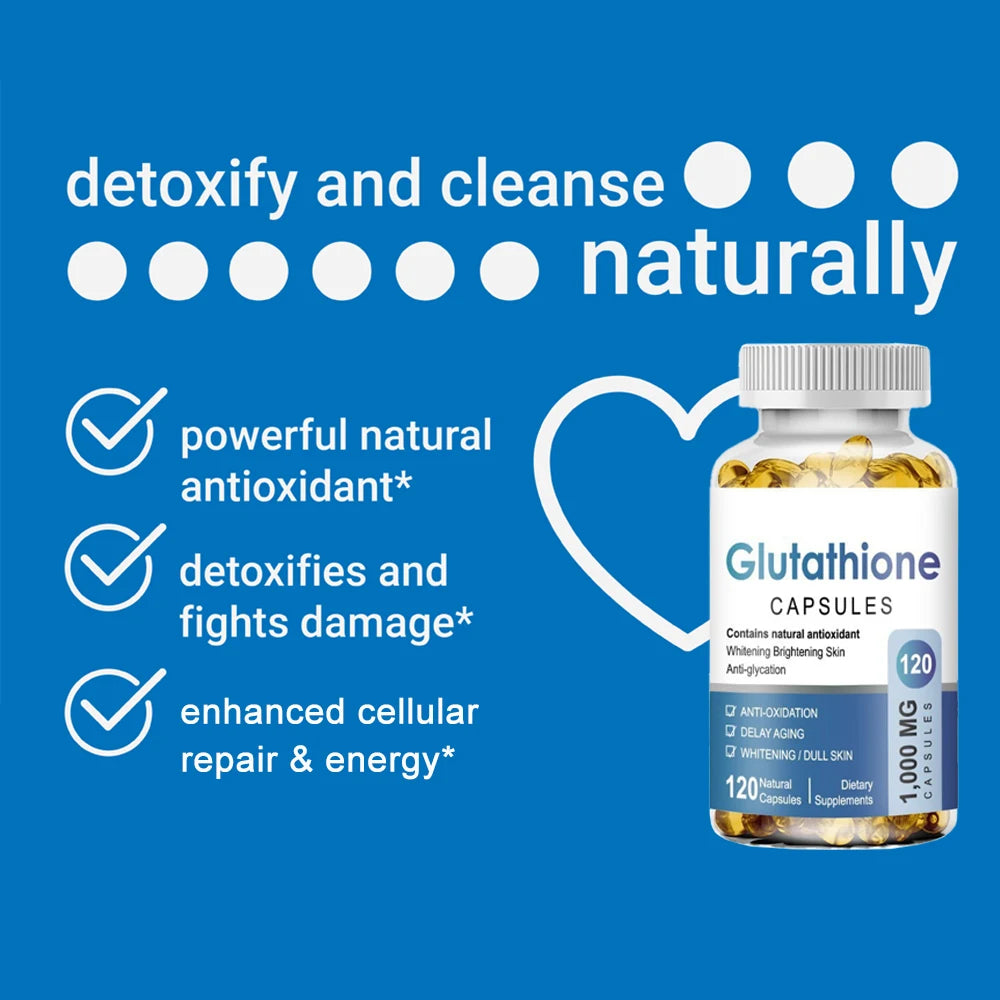 Glutathione 1000mg Antioxidant Liver Brain Support Supplement Capsules