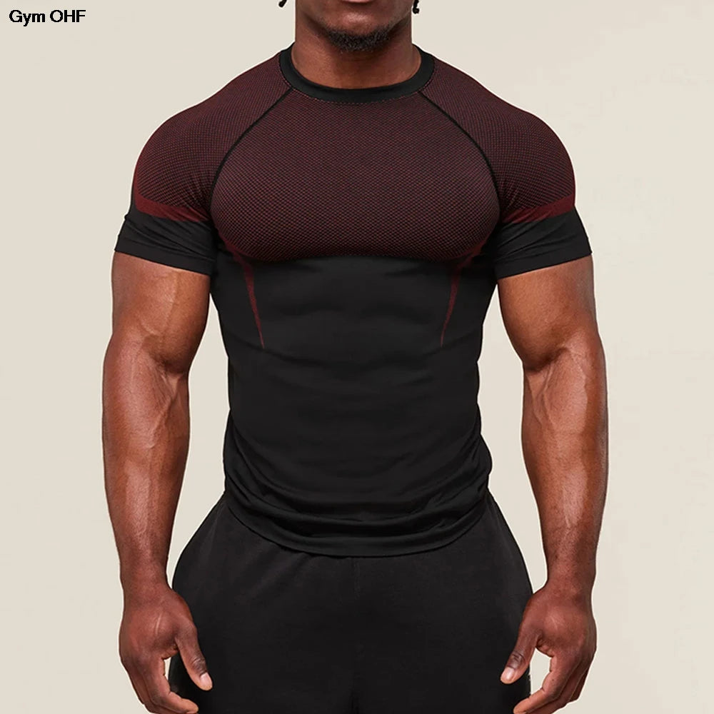 Men’s Compression Running T-Shirt Short Sleeve Gym Fitness Sports Top SHARK