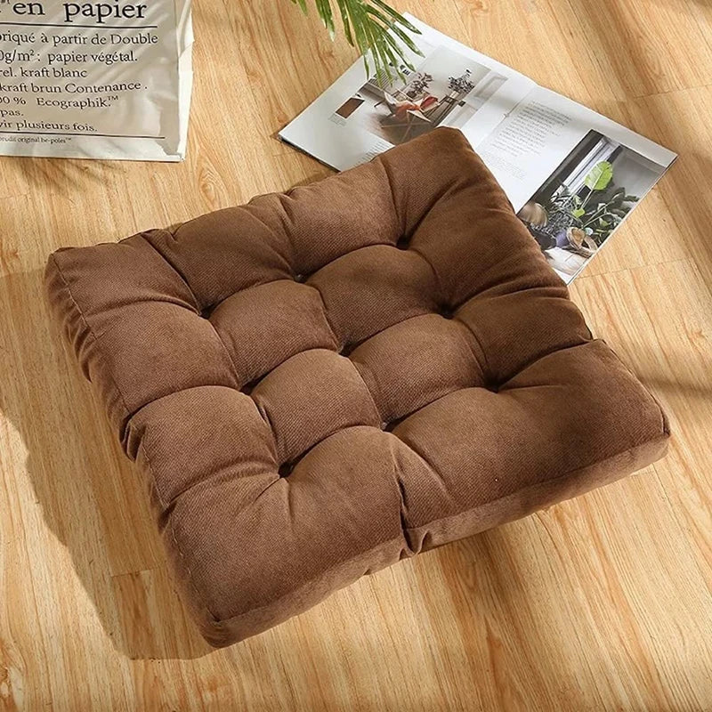 Square Floor Pillow Cushion Meditation Yoga Seating Thick Tufted Mat Pad