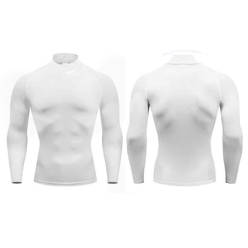 Men’s Compression Long Sleeve Running T-Shirt Quick Dry Fitness Rash Guard