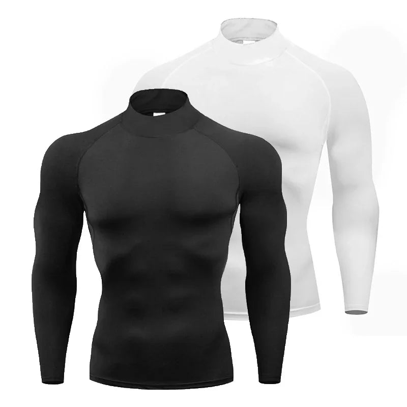 Men’s Compression Long Sleeve Running T-Shirt Quick Dry Fitness Rash Guard