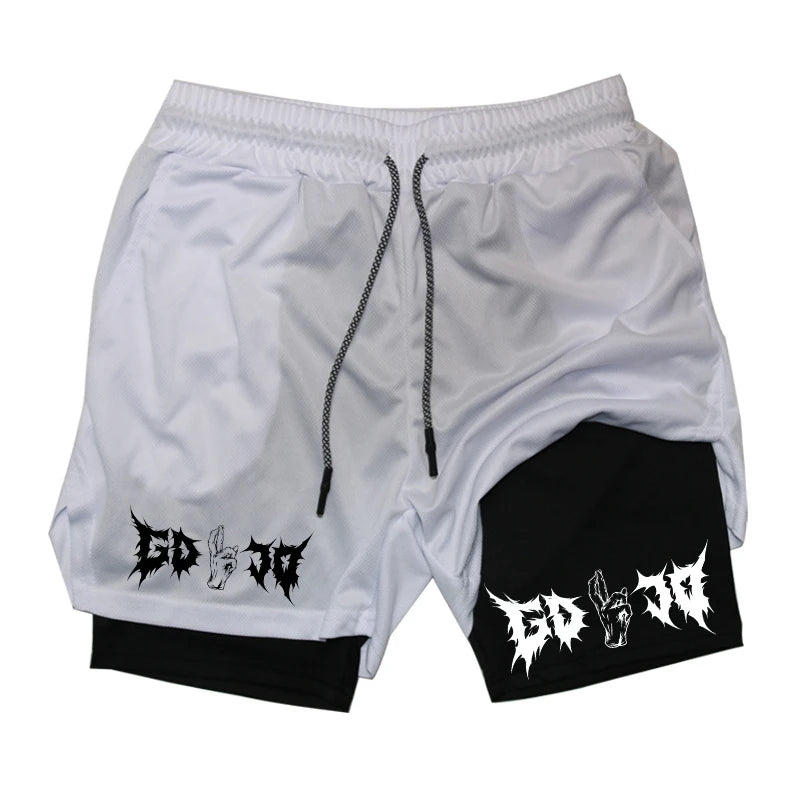 Men’s 2-in-1 Running Shorts Compression Gym Workout Phone Pocket Activewear
