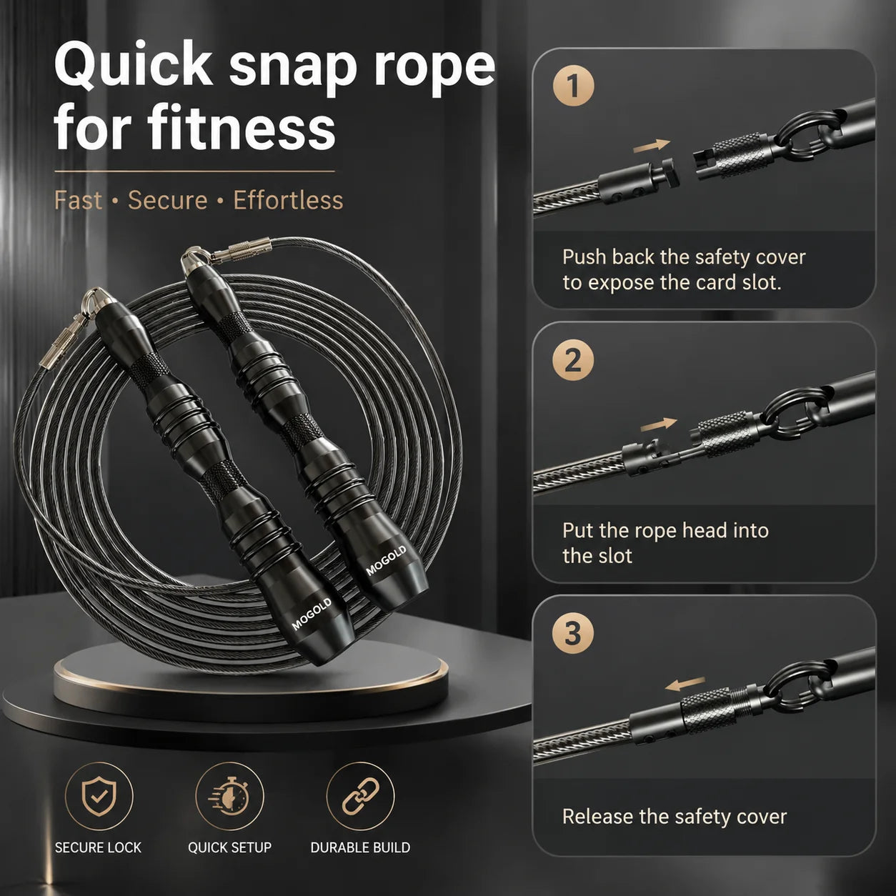 MOGOLD Steel Jump Rope