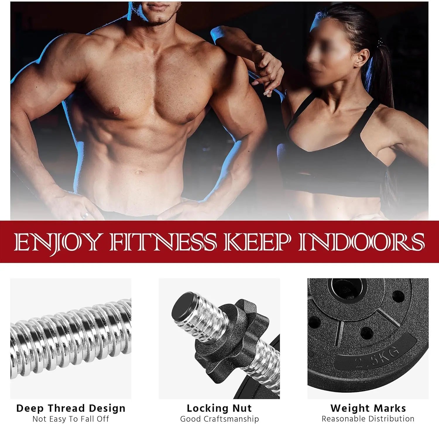 Adjustable Dumbbell Weight Set Yaheetech Fitness Exercise Home Equipment
