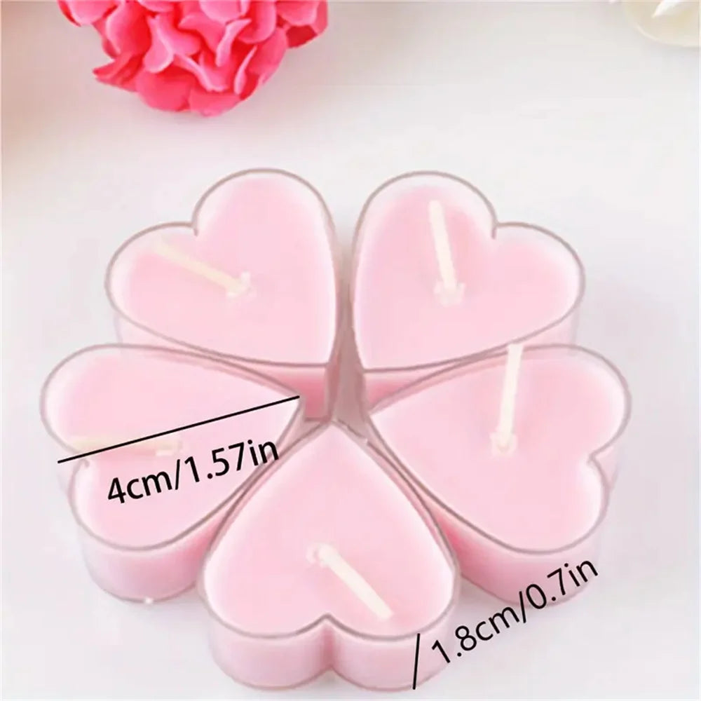 9pcs Heart-Shaped Scented Tea Light Candles Romantic Gift Set Decor