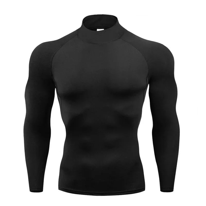 Men’s Compression Long Sleeve Running T-Shirt Quick Dry Fitness Rash Guard
