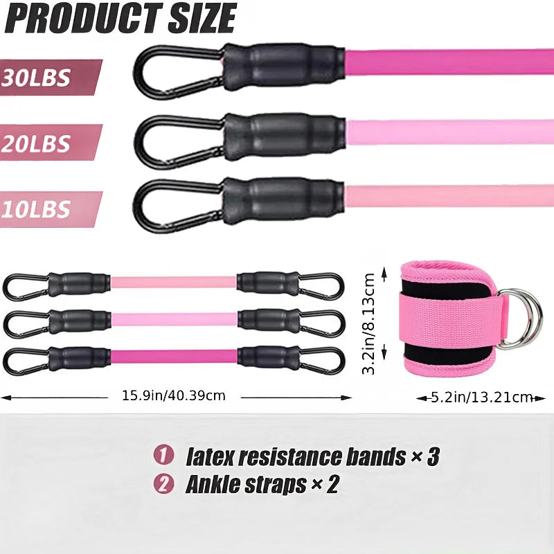 Ankle Straps Resistance Bands Set for Gym Yoga Fitness Training