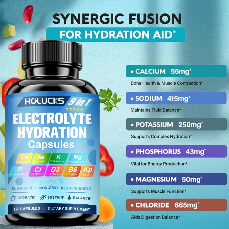 Electrolyte Hydration Capsules Workout Recovery Energy Fluid Balance Support
