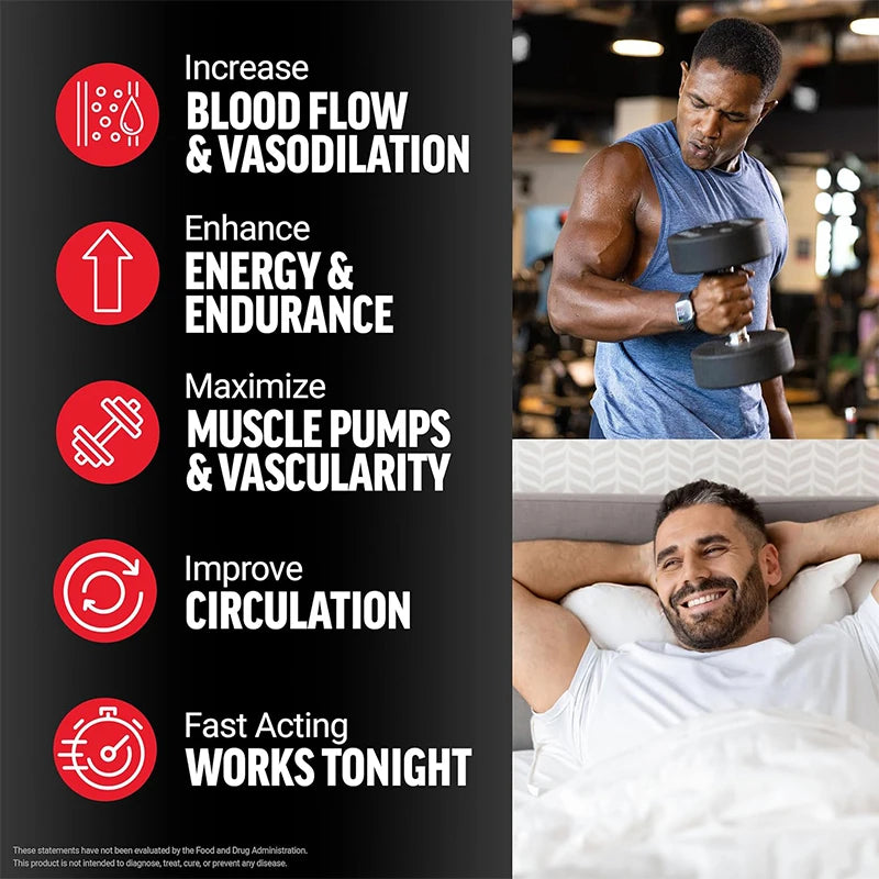 Nitric Oxide Booster Pre Workout Energy Pump Endurance Supplement