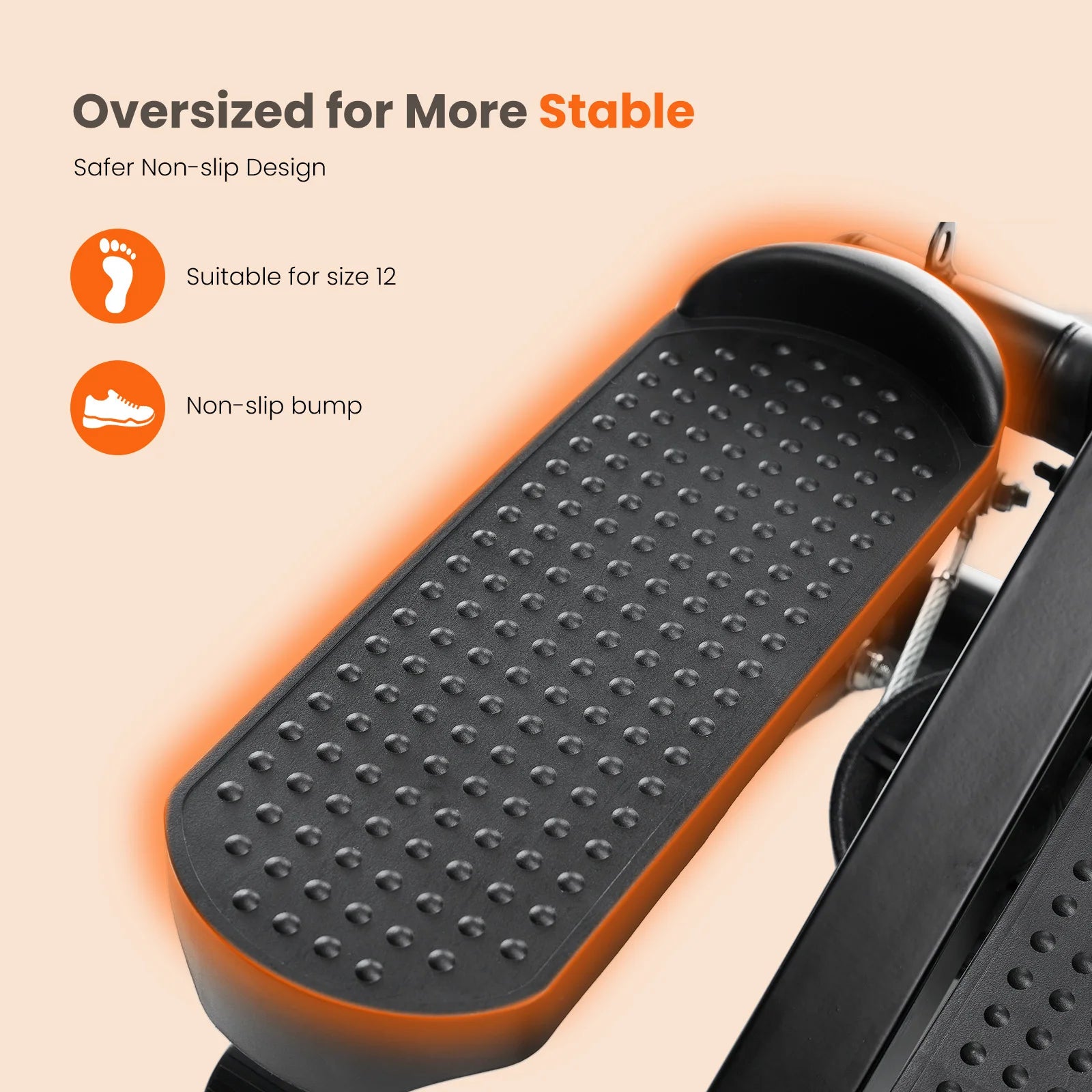 Mini Stepper with Resistance Bands Hydraulic Cardio Home Exercise Machine