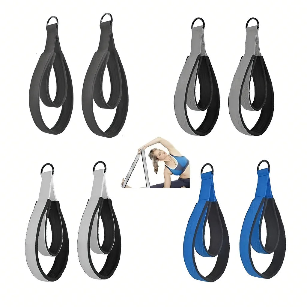 Double Ring Elastic Pilates Stretch Strap Resistance Band Ankle Trainer