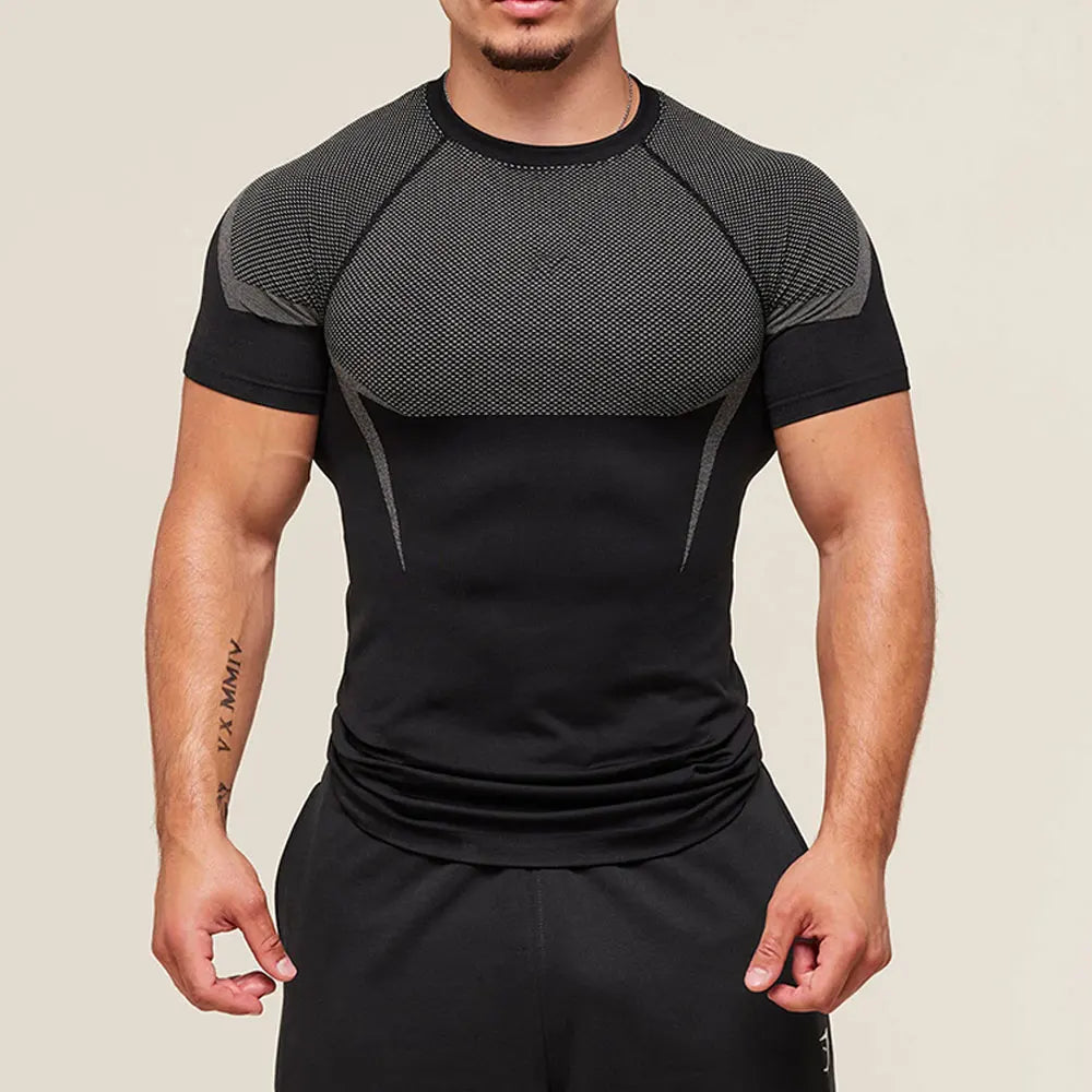 Men’s Compression Running T-Shirt Short Sleeve Gym Fitness Sports Top SHARK
