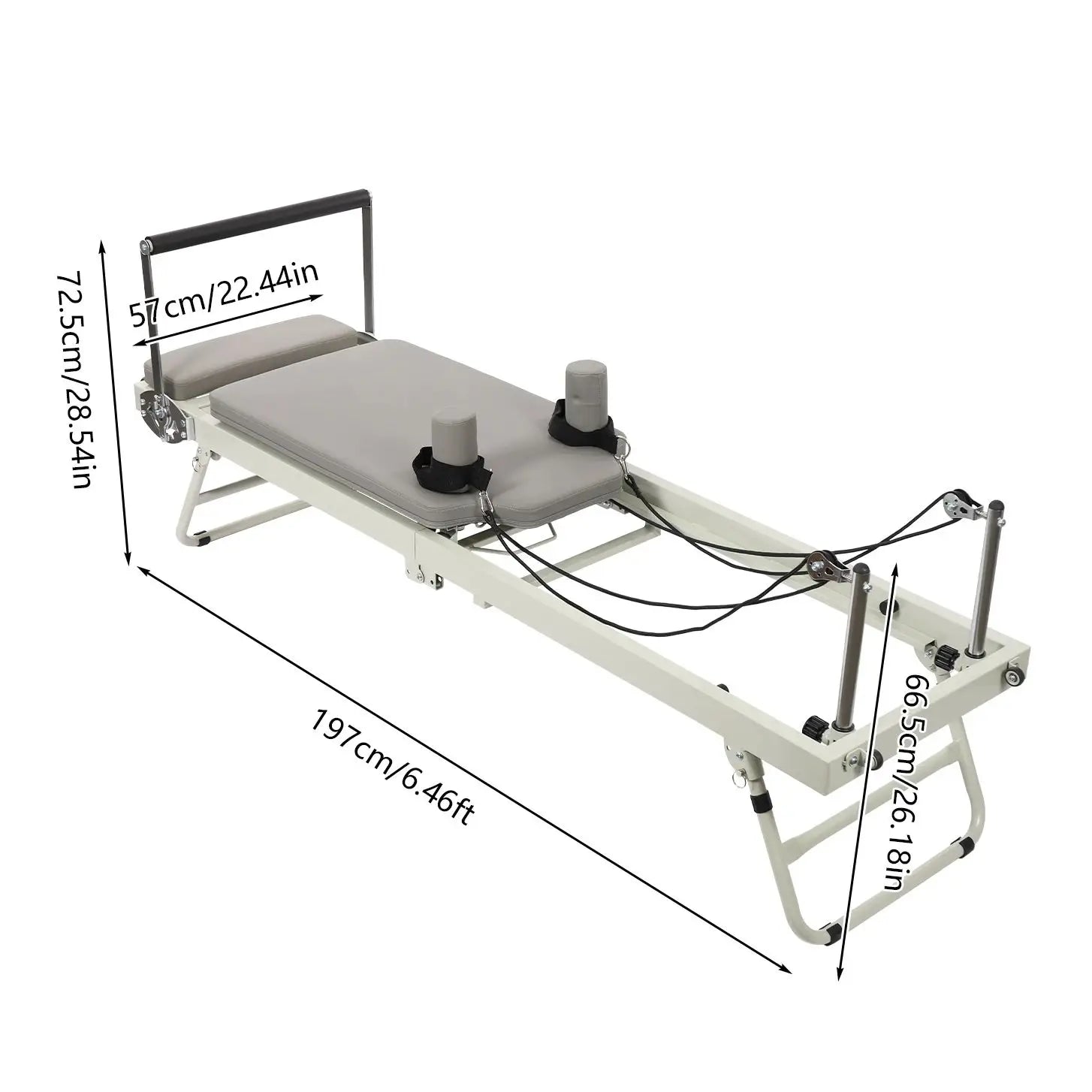 Foldable Pilates Reformer Machine – Home Pilates Equipment with Dual Resistance (Springs & Cords)