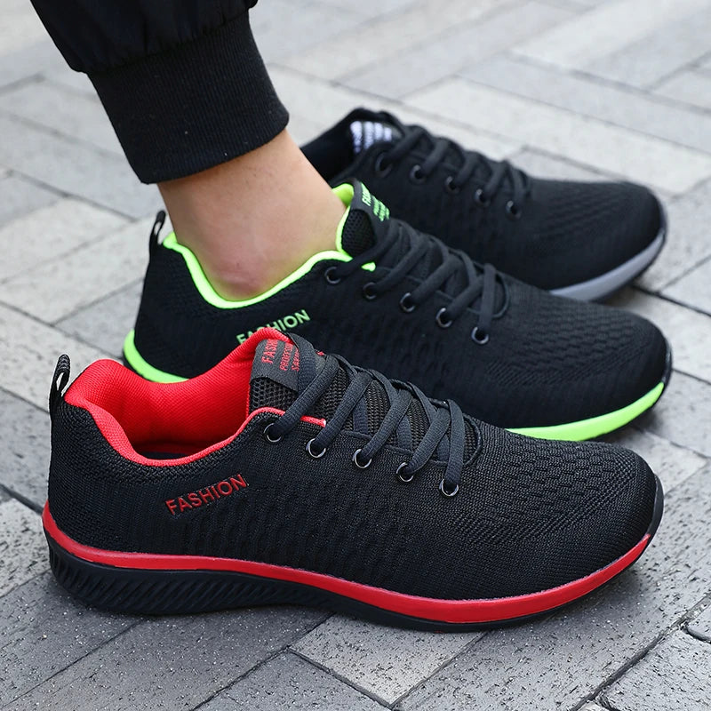 Men’s Mesh Running Sneakers Lightweight Breathable Athletic Casual Shoes 2025