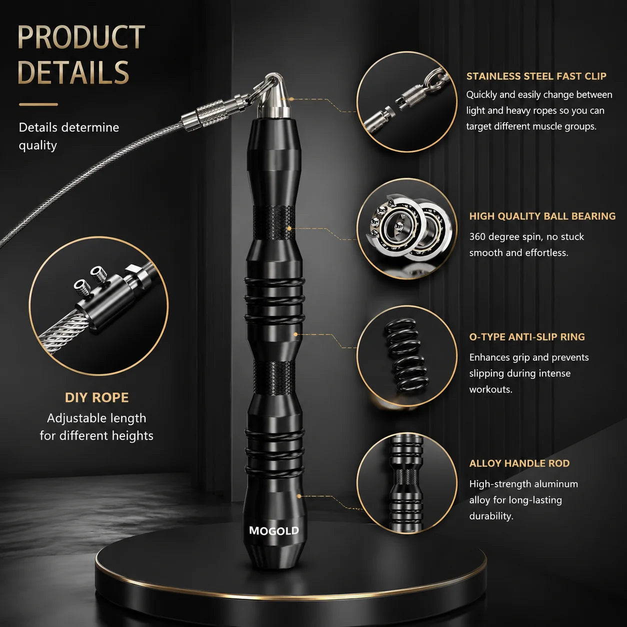 MOGOLD Steel Jump Rope