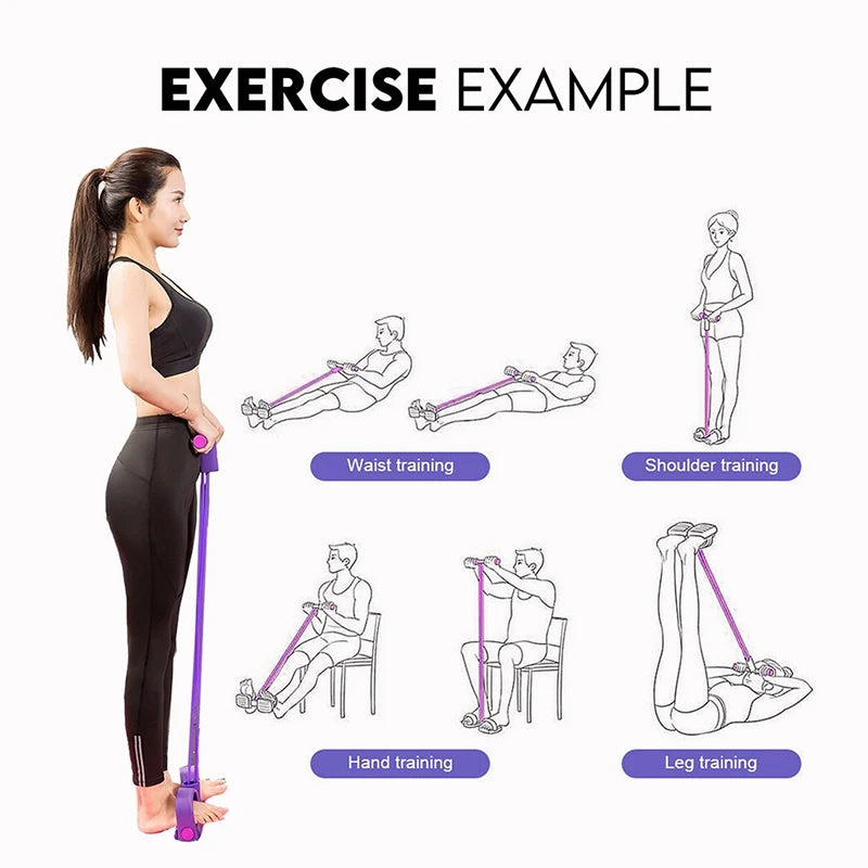 6-Tube Multifunction Resistance Rope Yoga Pedal Puller Fitness Trainer