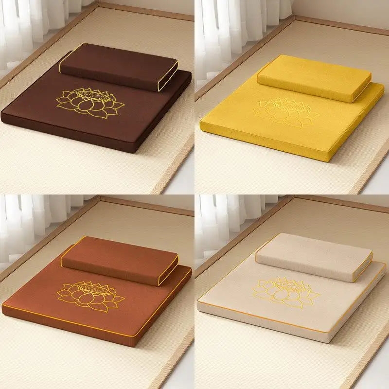 Thickened Zen Meditation Pad Coconut Fiber Embroidered Yoga Sitting Cushion