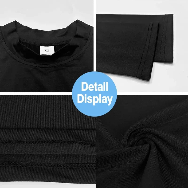 Men’s Compression Long Sleeve Running T-Shirt Quick Dry Fitness Rash Guard