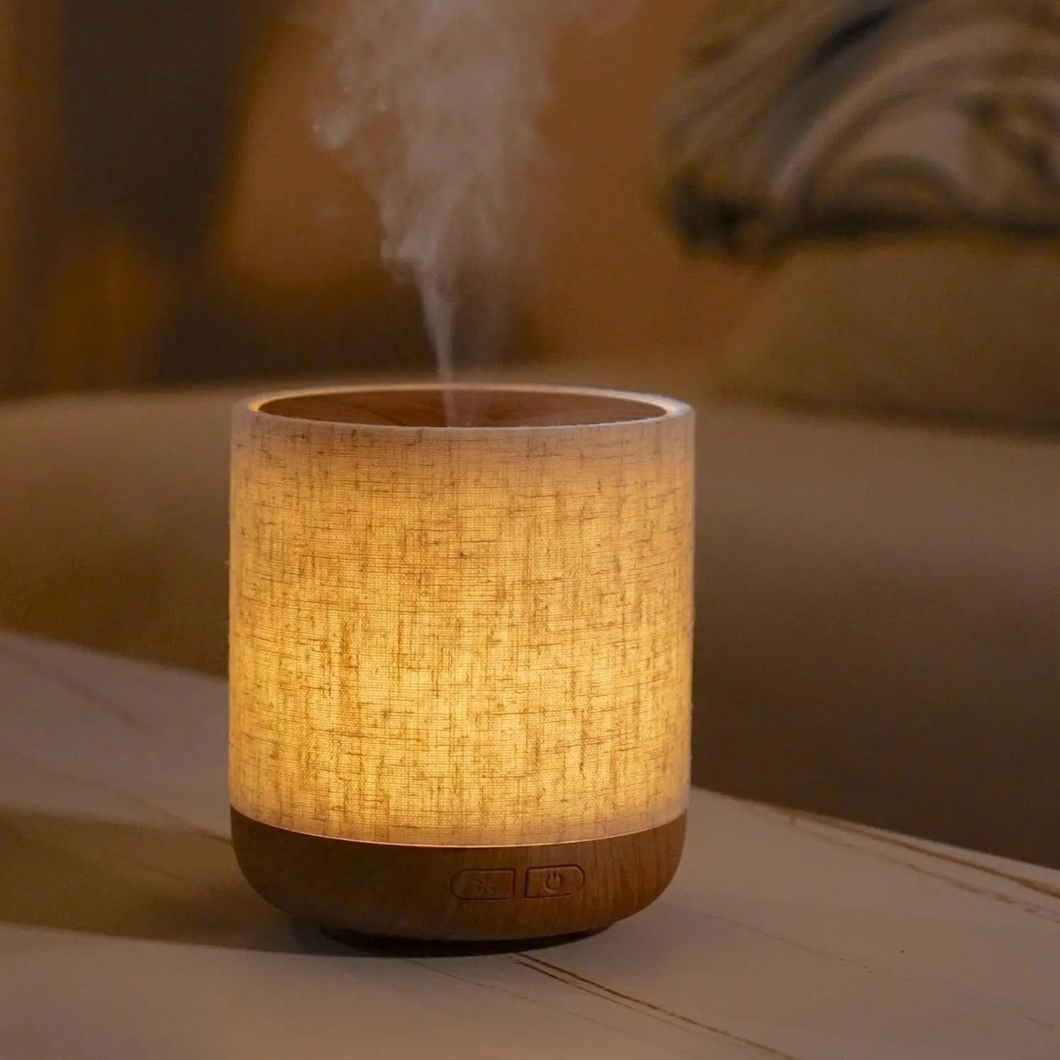2026 Upgraded Essential Oil Diffuser with Fabric Cover Night Light Humidifier