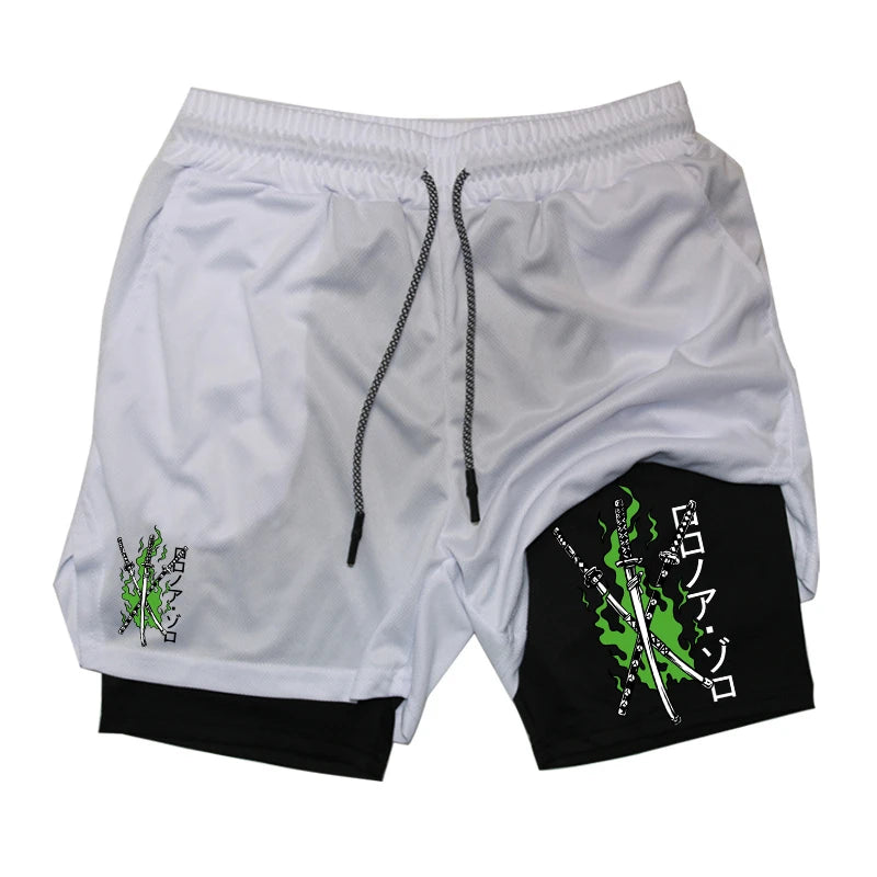 Men’s 2-in-1 Running Shorts Compression Gym Workout Phone Pocket Activewear