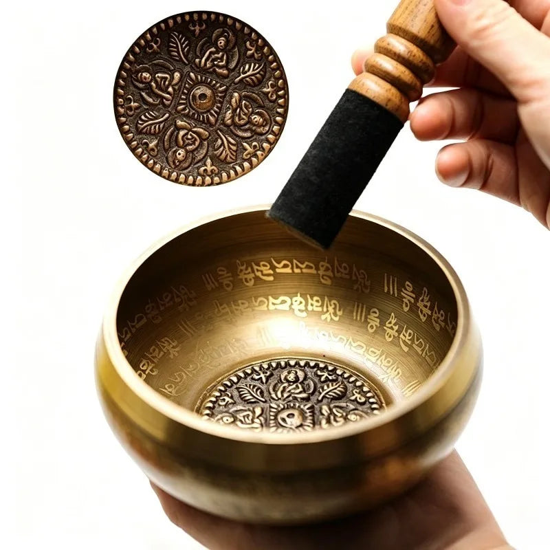 Handmade Copper Tibetan Singing Bowl Yoga Meditation Sound Healing Bowl