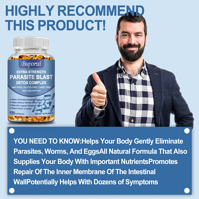 Parasite Blast Detox Complex Intestinal Cleanse Immune Support Supplement