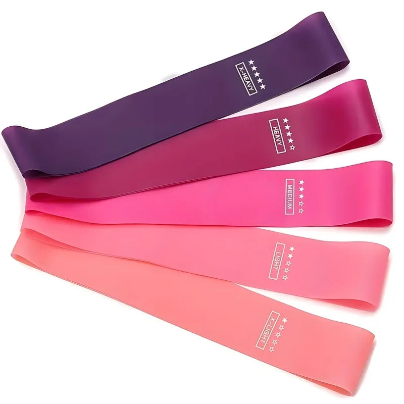5-Piece Latex Resistance Bands Loop Set for Strength Training Home Travel