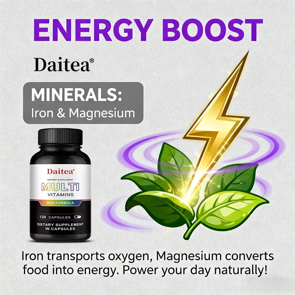 Multivitamin & Mineral Capsules Energy Muscle Immune Support Formula