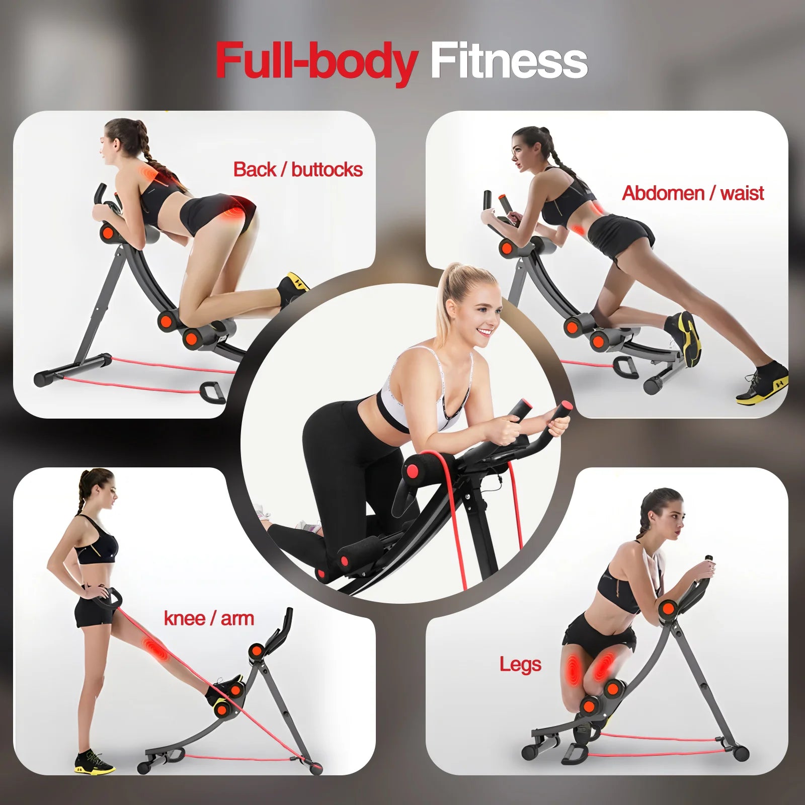 Foldable Ab Workout Machine – Core Trainer with LCD Display (440lbs Capacity)