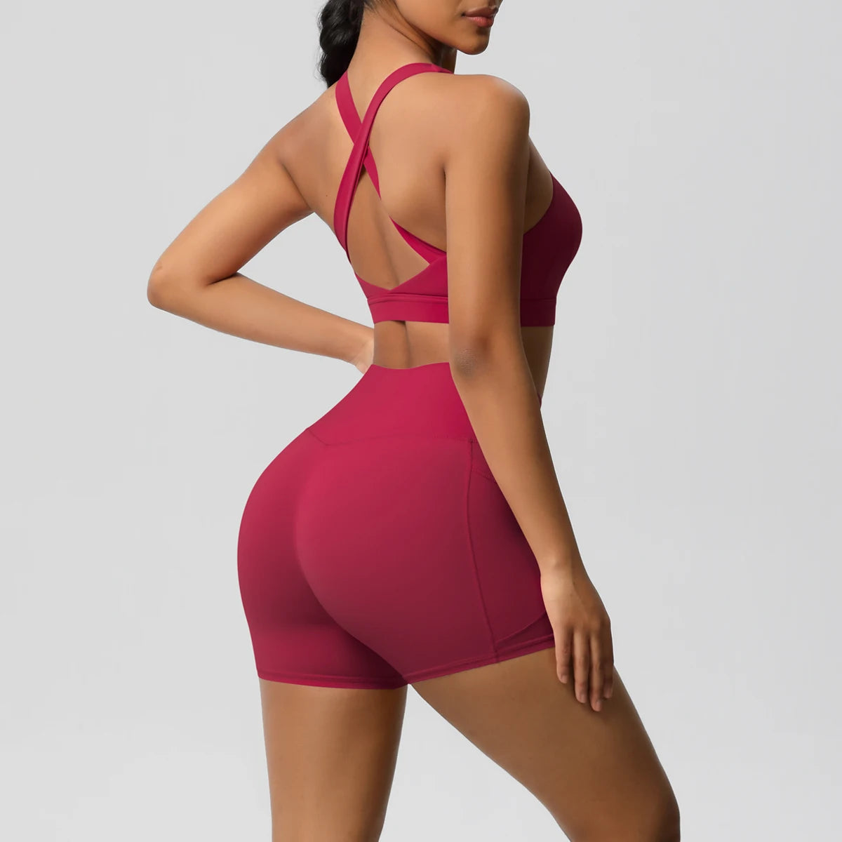 2PCS Women’s Yoga Set with Pocket Sports Bra & High Waist Leggings