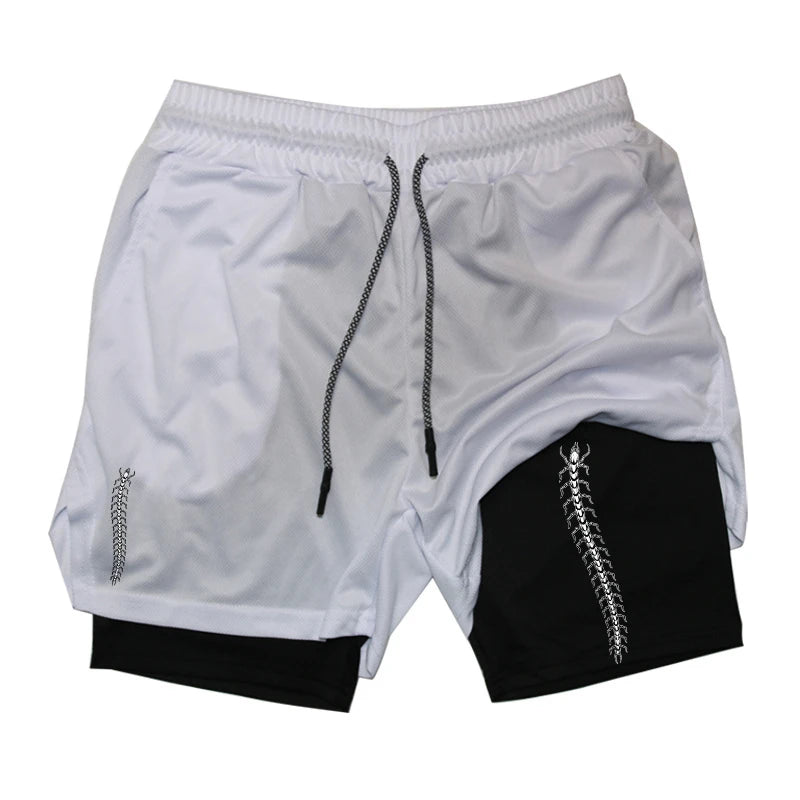 Men’s 2-in-1 Running Shorts Compression Gym Workout Phone Pocket Activewear